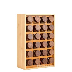 Creative wooden spice <b>bottle</b> <b>storage</b> <b>rack</b> for kitchens, wall-mounted spice <b>bottle</b> <b>storage</b> and display <b>rack</b> - Product Image 2
