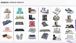 고급 보석 창 카운터 디스플레이 스탠드 마이크로 화이버 쥬얼리 세트 디스플레이 - Product Image 4