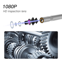 Caméra endoscopique industrielle portable P10 2,8'' LCD 1080P, boroscope d'inspection 8 mm avec lumière LED, sonde de 5 m pour l'entretien des canalisations