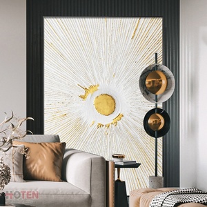 Fatto a mano in <span class=keywords><strong>oro</strong></span> moderno dipinto astratto a olio colorato stampato su tela arte murale per la decorazione della casa pura <span class=keywords><strong>pittura</strong></span> di Texture - Product Image 3