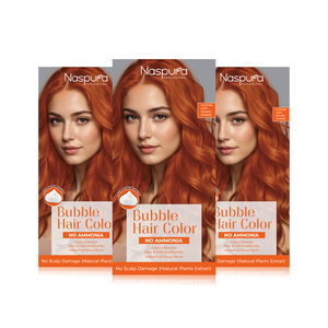 Tinta per Capelli Effetto Bolla Arancione Dorato Luminoso Senza Ammoniaca, Tinta in Schiuma per Capelli Radiosi e Brillanti - Product Image 1