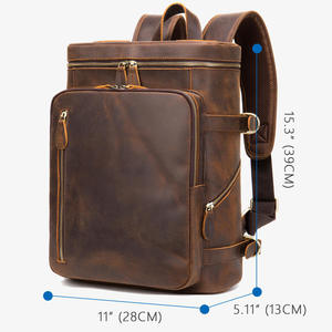 Mochila de Viaje para Hombre Andong de Cuero de Grano Completo, para Laptop de 13 Pulgadas, de Cuero Vacuno Genuino, Gran Capacidad, Bolsa de Hombro para Hombre - Product Image 6