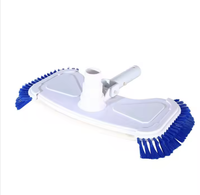 Tête d'aspirateur pour piscine avec poils bleus, pare-chocs anti-rayures et adaptateur de perche, tête de nettoyage par aspiration pour fond et parois de piscine