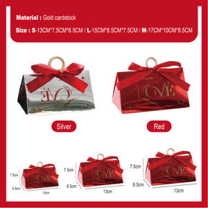 Cajas de recuerdo de boda con tarjeta dorada de nuevo estilo: cajas de dulces de mano plateadas de gama alta, Cajas de Regalo de devolución de recepción de boda - Product Image 6