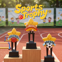 ROOGO Trophée sportif doré en résine, figurine artistique peinte à la main, football, basketball, cadeau idéal pour la maison