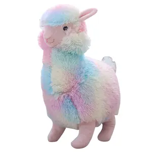 Peluches personnalisées dessin animé mouton arc-en-ciel filles jouets animaux en peluche oreiller surdimensionné mouton en peluche