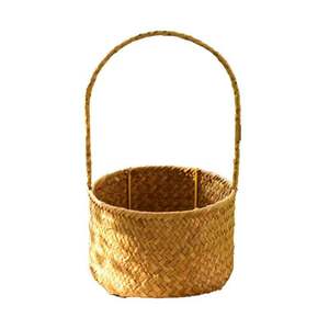 Hand-woven flower <b>baskets</b>, rattan hand-held <b>baskets</b>, straw and bamboo woven handmade flower <b>baskets</b>, aquatic plant <b>baskets</b>, - Product Image 5