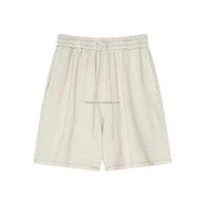 Pantalones Cortos Unisex de Verano con Logotipo Personalizado, Pantalones Cortos de Algodón Grueso con Lavado Ácido, Diseño Vintage Desteñido con Serigrafía - Product Image 3