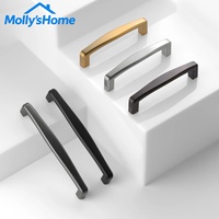 Poignée de porte et de tiroir en alliage de zinc courbée pour intérieur moderne, idéale pour les poignées de cuisine et d'armoires