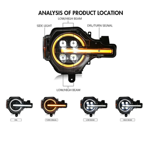 Conjunto de Faros Delanteros Plug and Play con Luces Intermitentes para <span class=keywords><strong>Ford</strong></span> <span class=keywords><strong>Bronco</strong></span> 6.ª Generación 2021-2026 con Luces de Giro RGB+W DRL LHD, L+R - Product Image 3