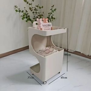 High Quality Foldable Modern 4-Wheel Beauty Makeup Hairdressing Storage <b>Wood</b> Tool Salon Trolley - Product Image 3