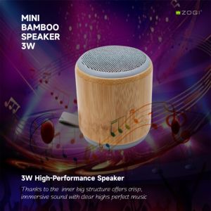 Loa Bluetooth di động bằng gỗ chuyên nghiệp, chất liệu gỗ tự nhiên, kết nối USB, không dây, màu xanh dương - Product Image 3