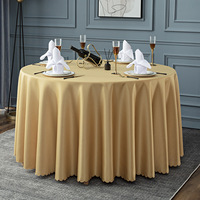 Luxe épais uni blanc noir or 120 "/132" pouces nappes en polyester couverture de table ronde pour les événements de banquet de fête de mariage