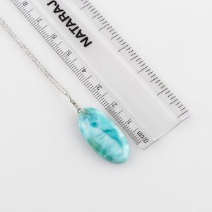 Collar con Colgante de Larimar Natural YASHEE, Forma Ovalada, Cristal Curativo de Chakra, Unisex, para Uso Diario - Product Image 2