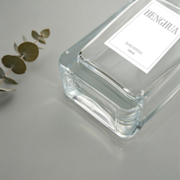 Bouteille en verre carrée plate pour liqueur, bouteille personnalisée pour boissons, vente en gros