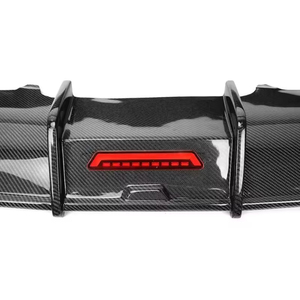 Usine voiture A6 S6 C7 véritable diffuseur en Fiber de carbone pare-chocs arrière séparateur lèvre avec lumière pour <span class=keywords><strong>Audi</strong></span> A6 S6 C7 2012 2013 2014 2015 2016 - Product Image 5