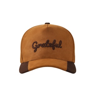Casquette de baseball unisexe en daim 5 panneaux style American Vintage, maille respirante, personnalisable, sportive, urbaine, ajustable, broderie quatre - Product Image 1