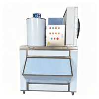 Machine à glace en flocons CE haute productivité pour usine, capacité 1t/jour, avec compresseur 220V, idéale pour l'industrie agroalimentaire