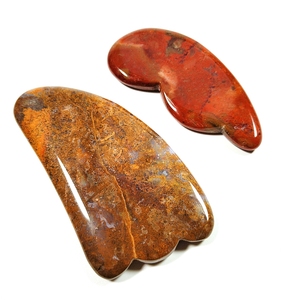 Nuevos productos 2020 jaspe de mookaite gua sha Junta para la cara de Punta guastone gua sha masaje herramienta - Product Image 4