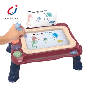Diy çocuklar plastik manyetik sanatçı doodle oyuncak yazma çizim kurulu çalışma masası
