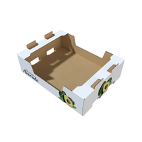 Vers Fruit Gezonde Snack Noot Pack Golfkartonnen Doos Avocado Gastronomische Boerderij Producten Verpakking Jumbo Bruine Geschenkdoos Met Handvat