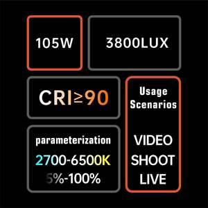 DENGWEI lumière LED professionnelle pour la <span class=keywords><strong>photographie</strong></span> vidéographie température de couleur réglable boîtier noir accessoires de Studio Photo - Product Image 6