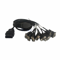 Cable de Diagnóstico OBD2 Macho de 16 Pines a Interfaz Hembra DB9 de 8 Puertos, Serie RS232
