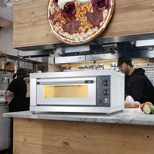 Horno eléctrico profesional para hornear pizzas y pasteles de 220V para interiores, 1 cubierta para restaurantes, panaderías pequeñas, nueva condición hecha de maíz - Product Image 3