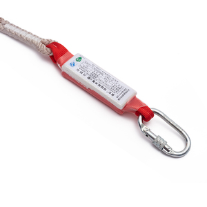 Cuerda de Seguridad Industrial Extensible con Doble Elástico y Amortiguador de Impactos, Certificación EN361:2002, Anillo en D de Acero, Poliéster - Product Image 3