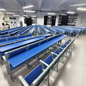 Chaise d'étudiant et bureau d'université modernes en alliage d'aluminium bleu avec tableau d'écriture, combinaison chaise et bureau scolaire - Product Image 2