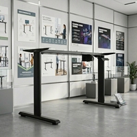 Cadre de table assis-debout électrique motorisé intelligent, à moteur unique et double colonne, pour bureau réglable en hauteur, en fer contemporain