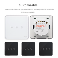 Vente directe d'usine 1/2/3/4 Gang pas de neutre/avec neutre en option sans condensateur panneau de verre tactile Tuya ZigBee interrupteur mural intelligent