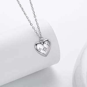 Collar de Plata de Ley 925 con Colgante de Corazón con Circonita, Joyería Fina, Regalo para Mujer - Product Image 4