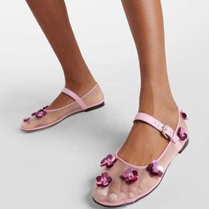 Women 3D Flowers Sandals Ladies Causal Breathable Pumps Girls Middle Buckle Strap Flat Mesh <b>Shoes</b> - Product Image 1