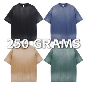 T-shirt unisexe 100% coton blanc déneigé Style vintage délavé épais surdimensionné (250 g/m²) tissu tricoté pour hommes - Product Image 6