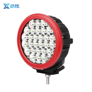 7 pulgadas redondo rojo LED impermeable LED trabajo luz de carretera niebla Bar en la azotea parachoques lámpara para SUV 4x4 - Product Image 1