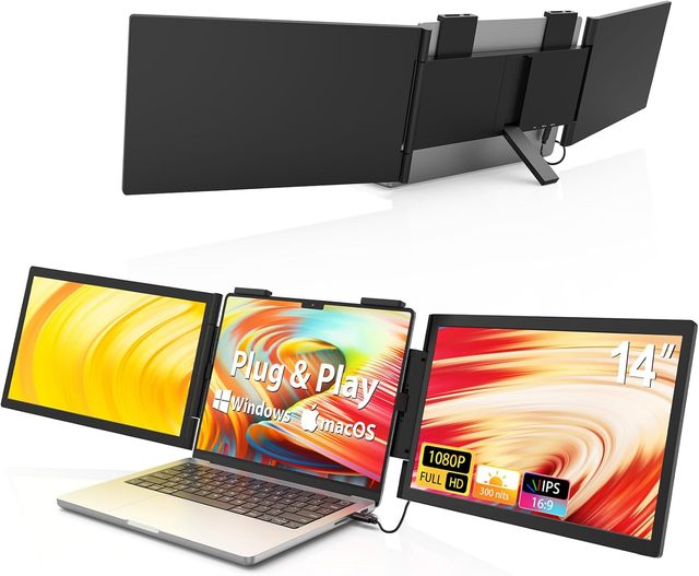 Wholesale Computer PC Split Display 15.6 Inch Laptop Screen Extender Dual 1920*1080 IPS FHD LCD Triple Portable Monitor Type C