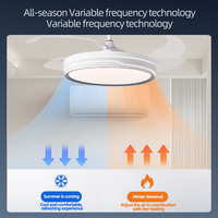 Ventilateur de plafond moderne à LED de 42 pouces, silencieux, avec moteur DC sans balais, télécommande, variateur d'intensité et 6 vitesses réglables
