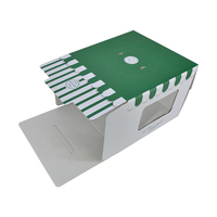 Boîte à gâteau d'anniversaire portable noire transparente de 14 cm, personnalisable en gros, emballage alimentaire avec fenêtre en papier gaufré et pelliculage mat