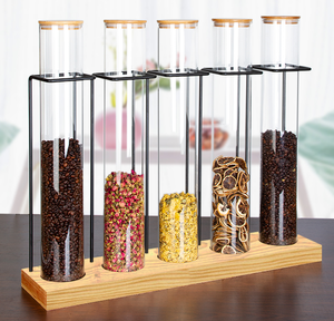 Tube à essai en verre borosilicate de haute qualité pour le stockage alimentaire, avec joint transparent et base en <span class=keywords><strong>bambou</strong></span>, anti-explosion et compatible vapeur pour le thé - Product Image 3