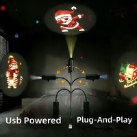 Projecteur d'étoiles lumineux de Noël, alimenté par USB, bras flexible rotatif à 360°, 10 motifs, lampe de nuit, décoration de chambre, cadeau de vacances