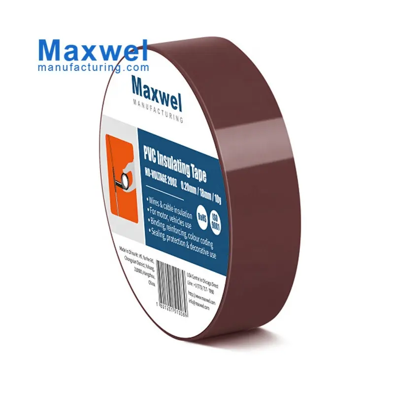 High quality colorful electrical insulation brown pvc tape