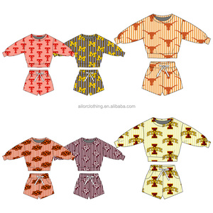 ชุดเสื้อสเวตเชิ้ตผ้าฝ้ายพิมพ์ลายตัวอักษรสำหรับเด็ก แขนยาว ขายส่ง ชุดสองชิ้นเนื้อผ้านุ่ม ระบายอากาศได้ดี - Product Image 4