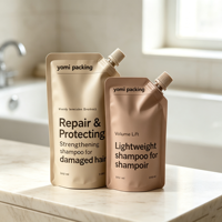 Pochette souple personnalisée avec bec verseur pour shampoing 30ml, 250/500ml – Emballage écologique pour gel douche et savon liquide rechargeable