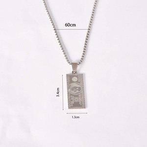2026 18K Vergoldete Edelstahl Hip-Hop Herren Mode-Schmuck US-Dollar Anhänger Halskette $100 Bargeld-Halskette - Product Image 5