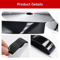 Sangle auto-agrippante réutilisable populaire, bande adhésive double face 100% nylon noir 20mm, forte force adhésive, conforme RoHS REACH