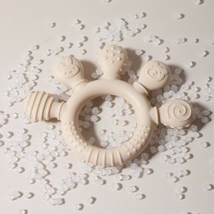Vente chaude : hochet de dentition rond unisexe en silicone de qualité alimentaire biologique, sans BPA, apaisant pour les douleurs de dentition du bébé, pour 0-24 mois - Product Image 4