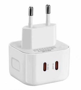หัวชาร์จเร็ว 20W USB C สำหรับ iPhone 15 16 Pro Max หัวชาร์จแบบเสียบผนัง EU US UK TYPE C ช่องเสียบ USB C คู่ ชาร์จได้หลายอุปกรณ์ - Product Image 2