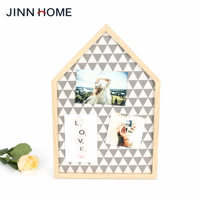 JINN HOME Tableau photo en bois en forme de maison, porte-mémos, cadre d'affichage de photos, support photo de table pour la décoration intérieure