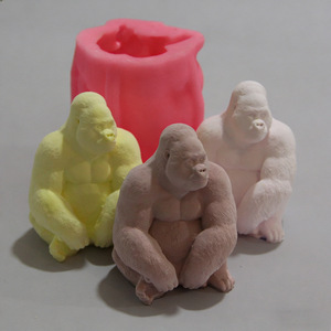 Stampo in Silicone 3D a Forma di Gorilla Seduto, Realistico per Creazione di Ornamenti Animali, per Candele, Saponi, Resina, Cioccolato, Decorazioni per Torte, Fai da Te - Product Image 4